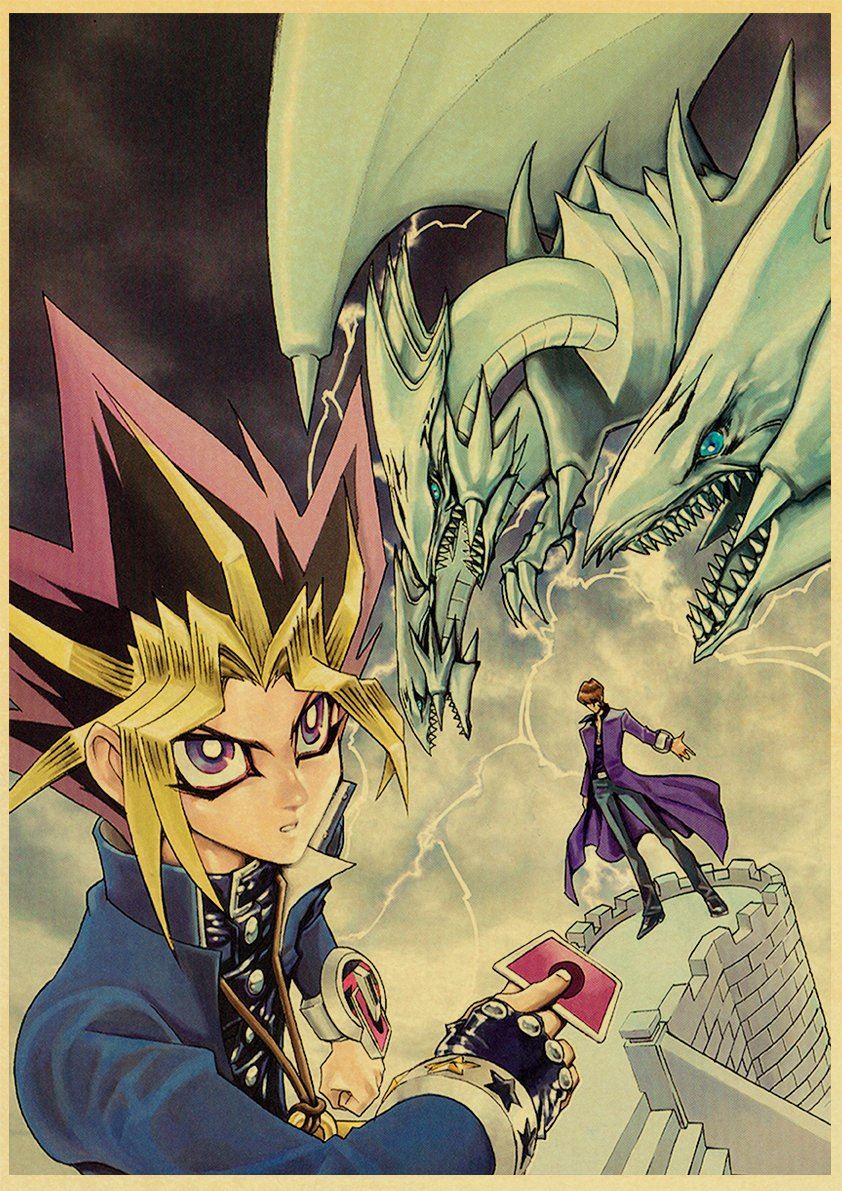 Anime Yu-Gi-Oh! Duel Monsters Mutou Yuugi Retro Poster For Living Room Bar