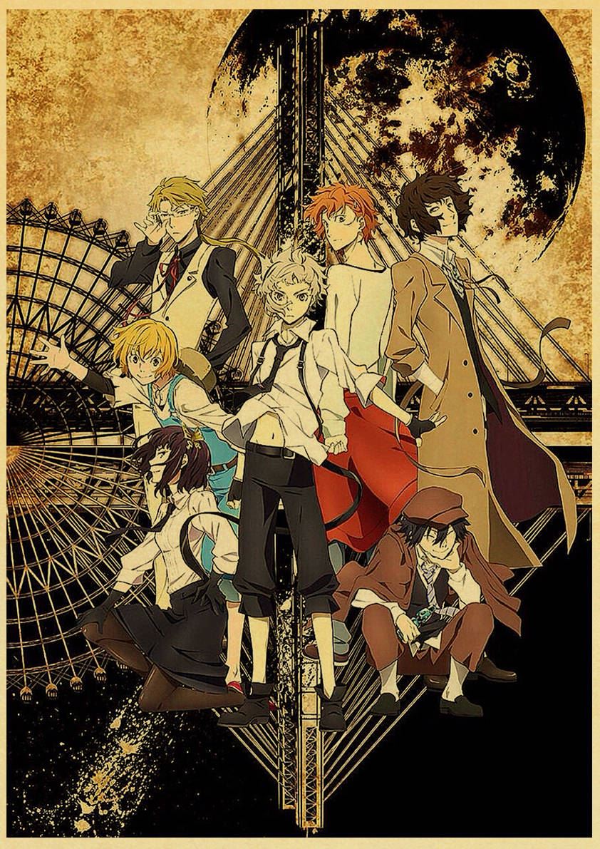 Anime Bungo Stray Dogs Poster Wall Decor Art Print Manga Decor Live Room Bedroom 12x16