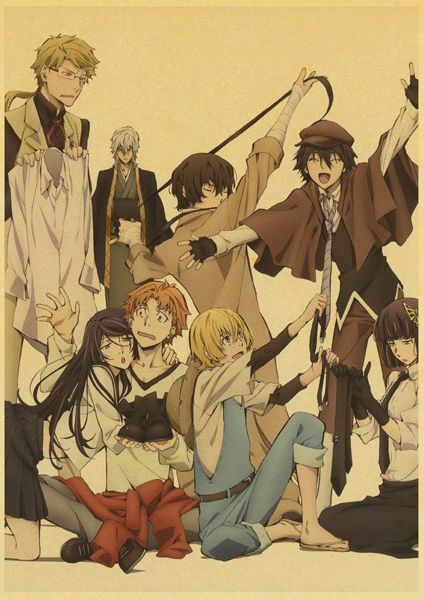 Anime Bungo Stray Dogs Poster Wall Decor Art Print Manga Decor Live Room Bedroom 12x16