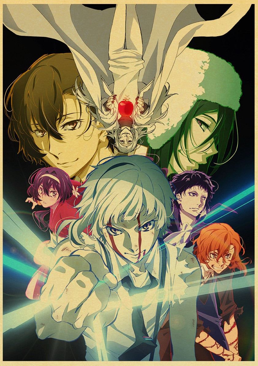 Anime Bungo Stray Dogs Poster Wall Decor Art Print Manga Decor Live Room Bedroom 12x16