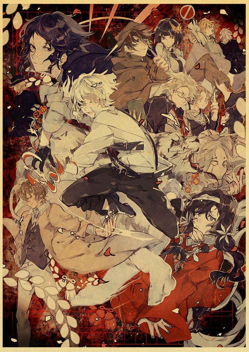 Anime Bungo Stray Dogs Poster Wall Decor Art Print Manga Decor Live Room Bedroom 12x16