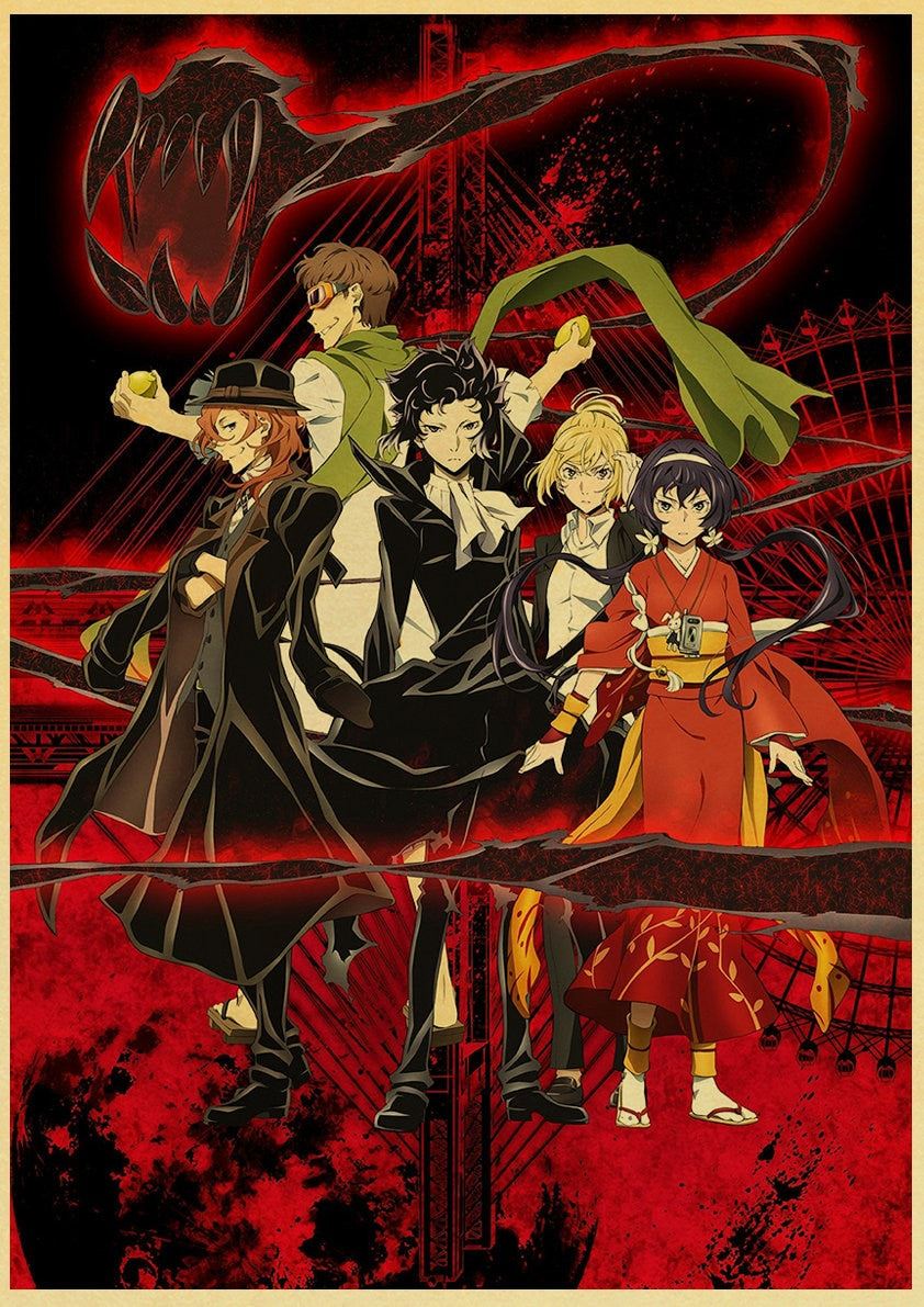 Anime Bungo Stray Dogs Poster Wall Decor Art Print Manga Decor Live Room Bedroom 12x16