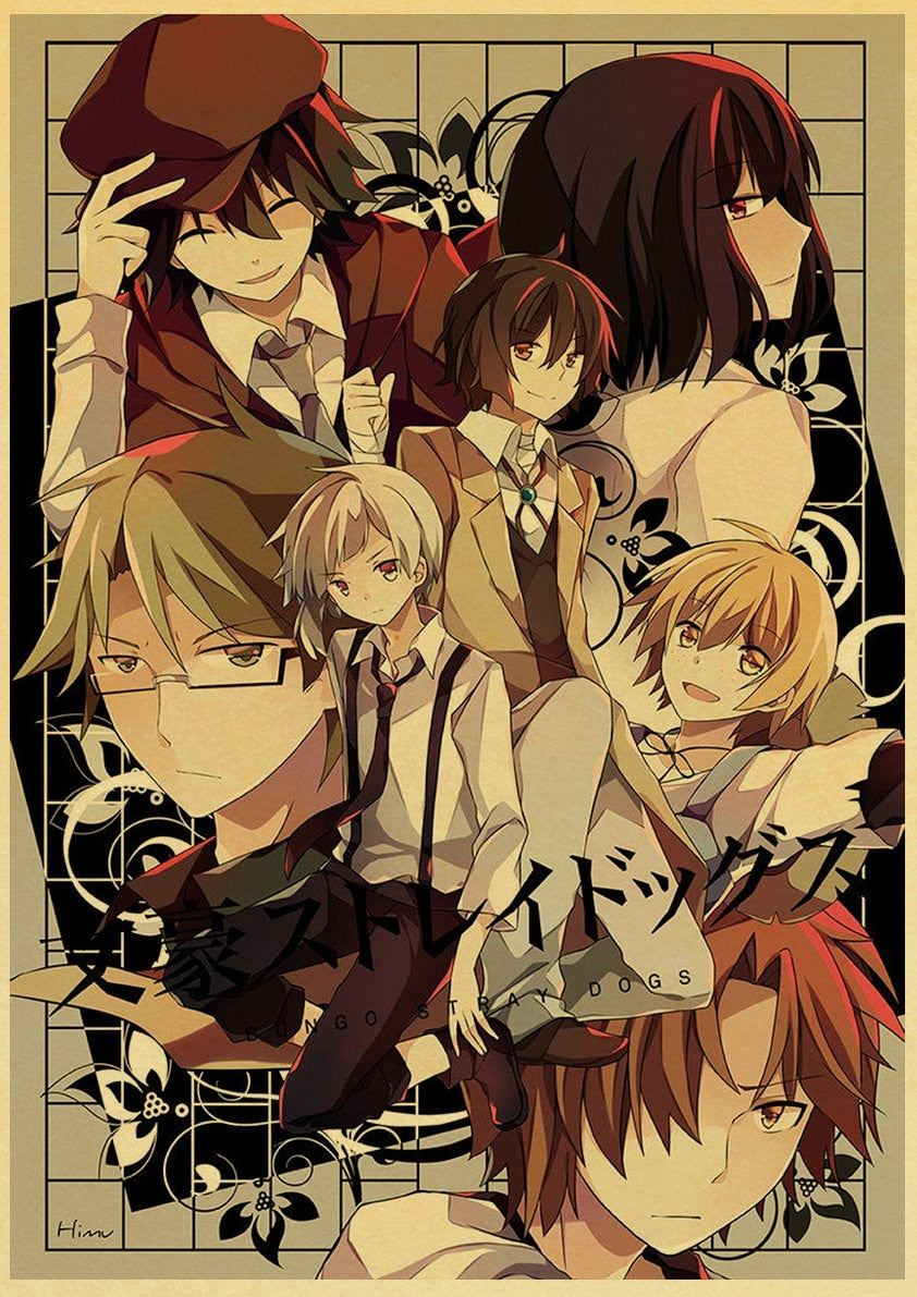 Anime Bungo Stray Dogs Poster Wall Decor Art Print Manga Decor Live Room Bedroom 12x16