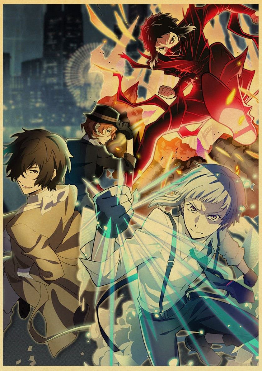 Anime Bungo Stray Dogs Poster Wall Decor Art Print Manga Decor Live Room Bedroom 12x16