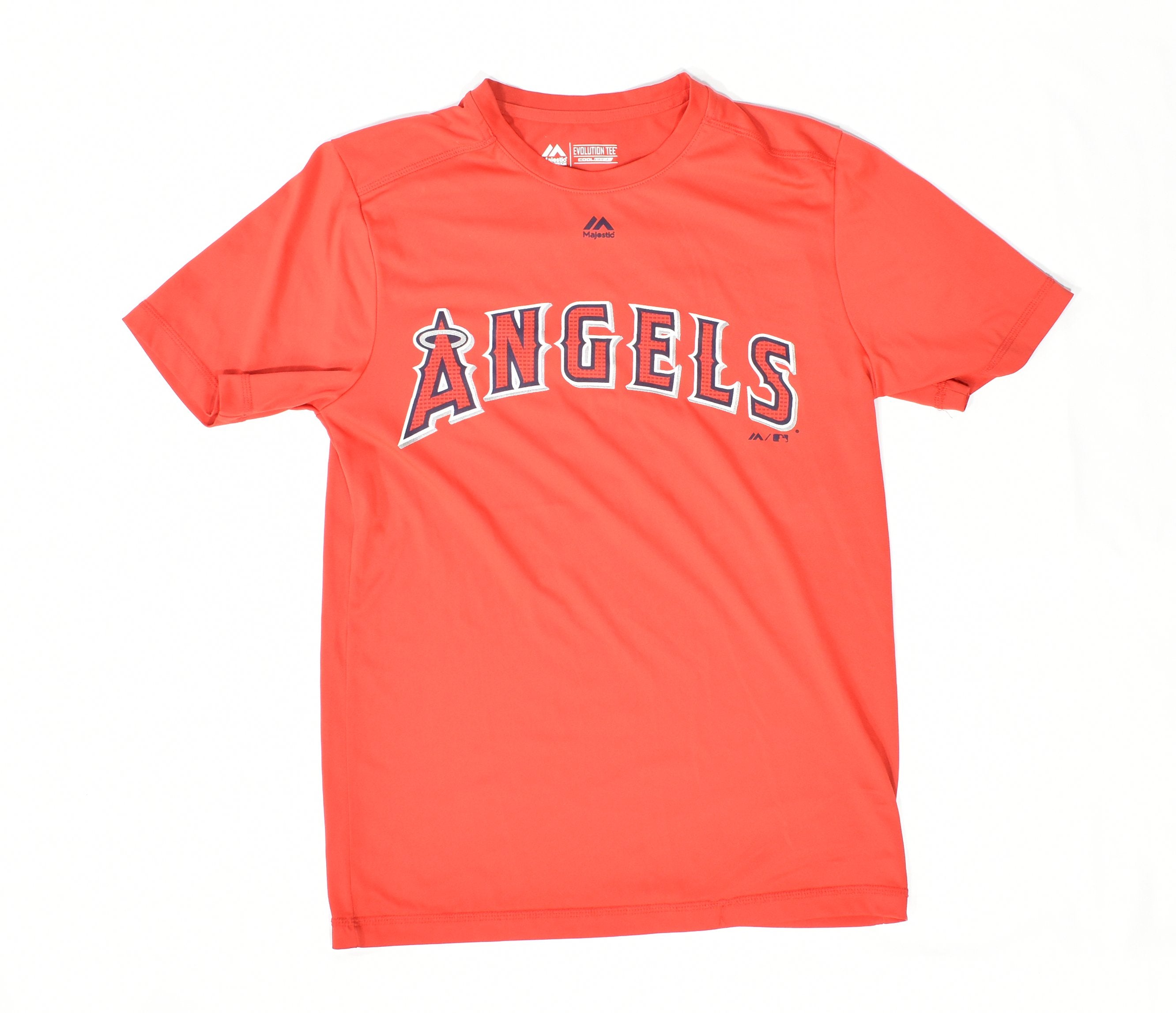 Angels MLB Baseball T shirt red Small Cool Base Majestic used