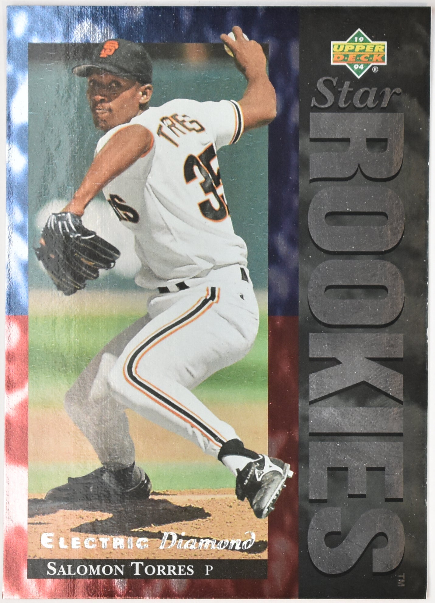 Salomon Torres 27 Electric Diamond Stars Rookie 94 Upper Deck Baseball Card