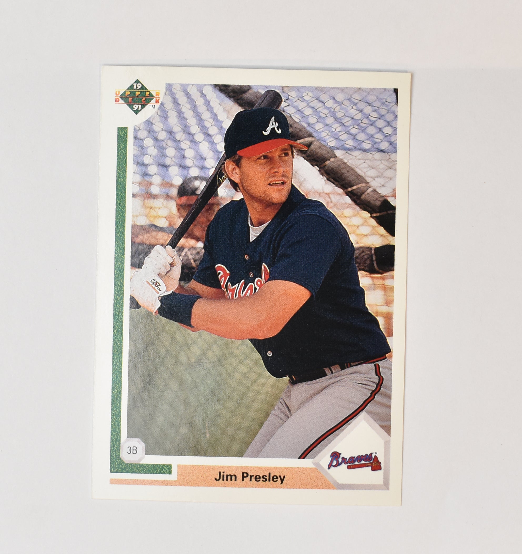 Jim Presley 282 Upper Deck Baseball Card 1991 Atlanta Braves