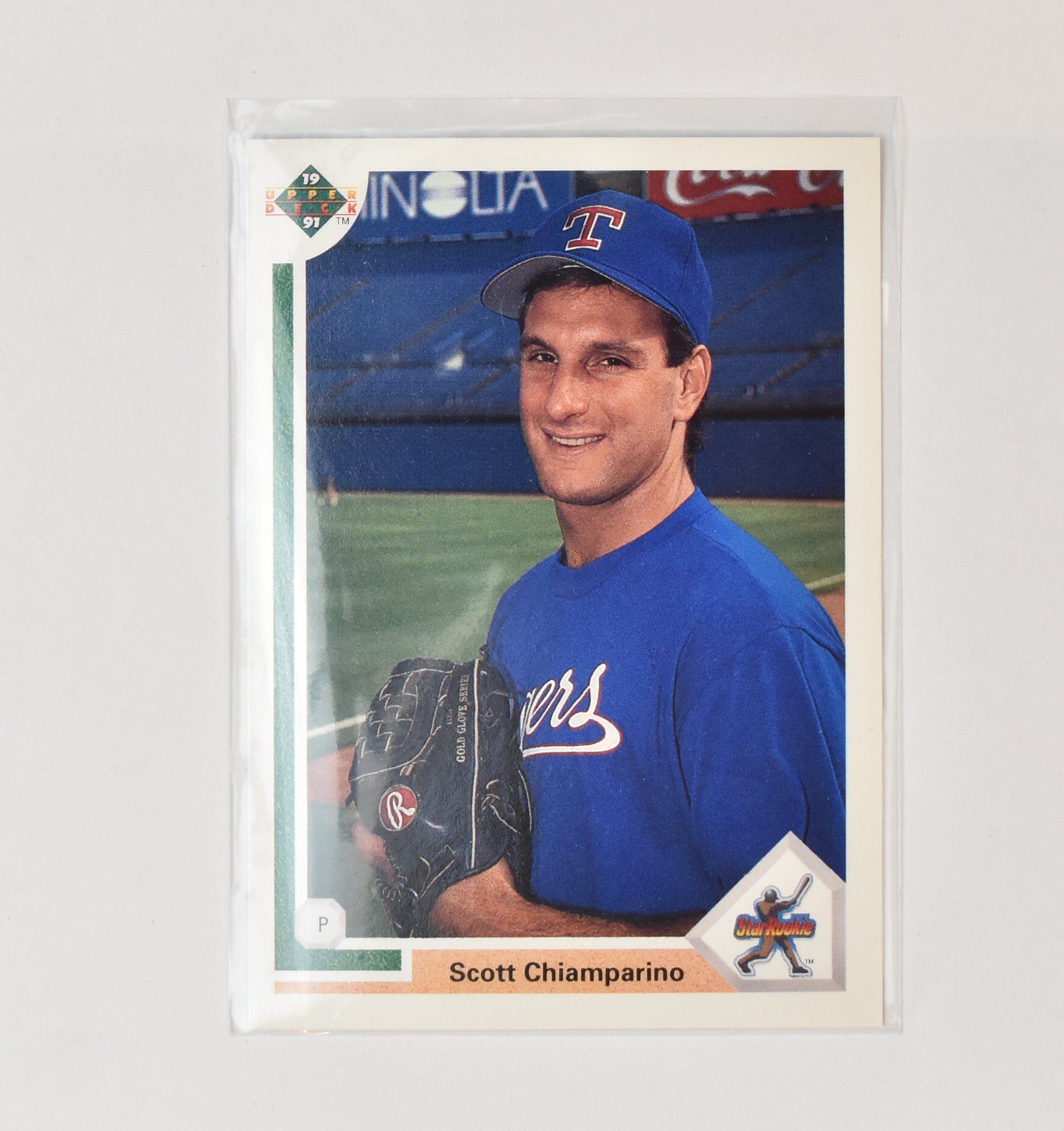 Scott Chiamparino 8 Texas Rangers Star Rookie 1991 Upper Deck Baseball Card