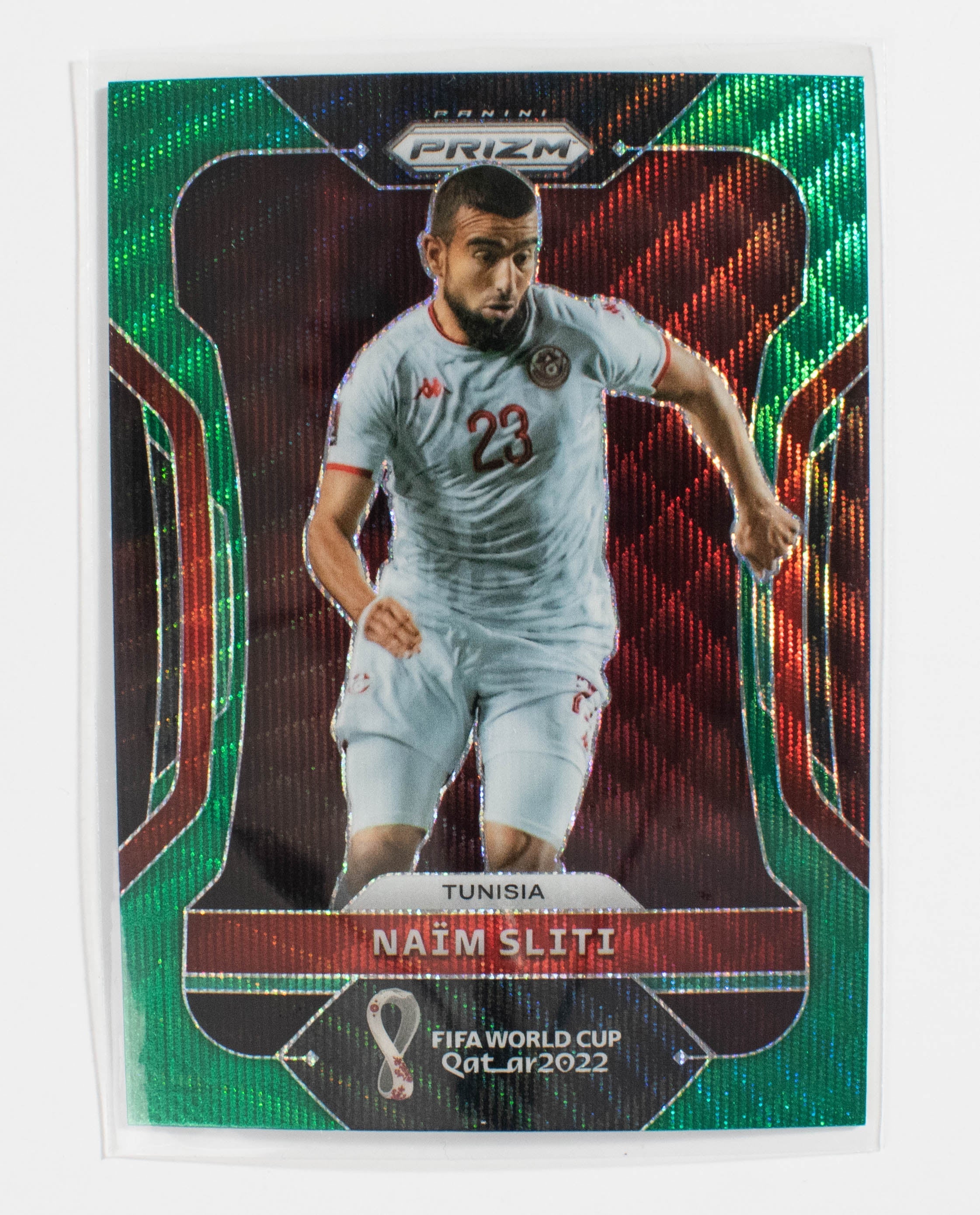 2022 Panini Prizm FIFA World Cup Green Wave 196 Naim Sliti