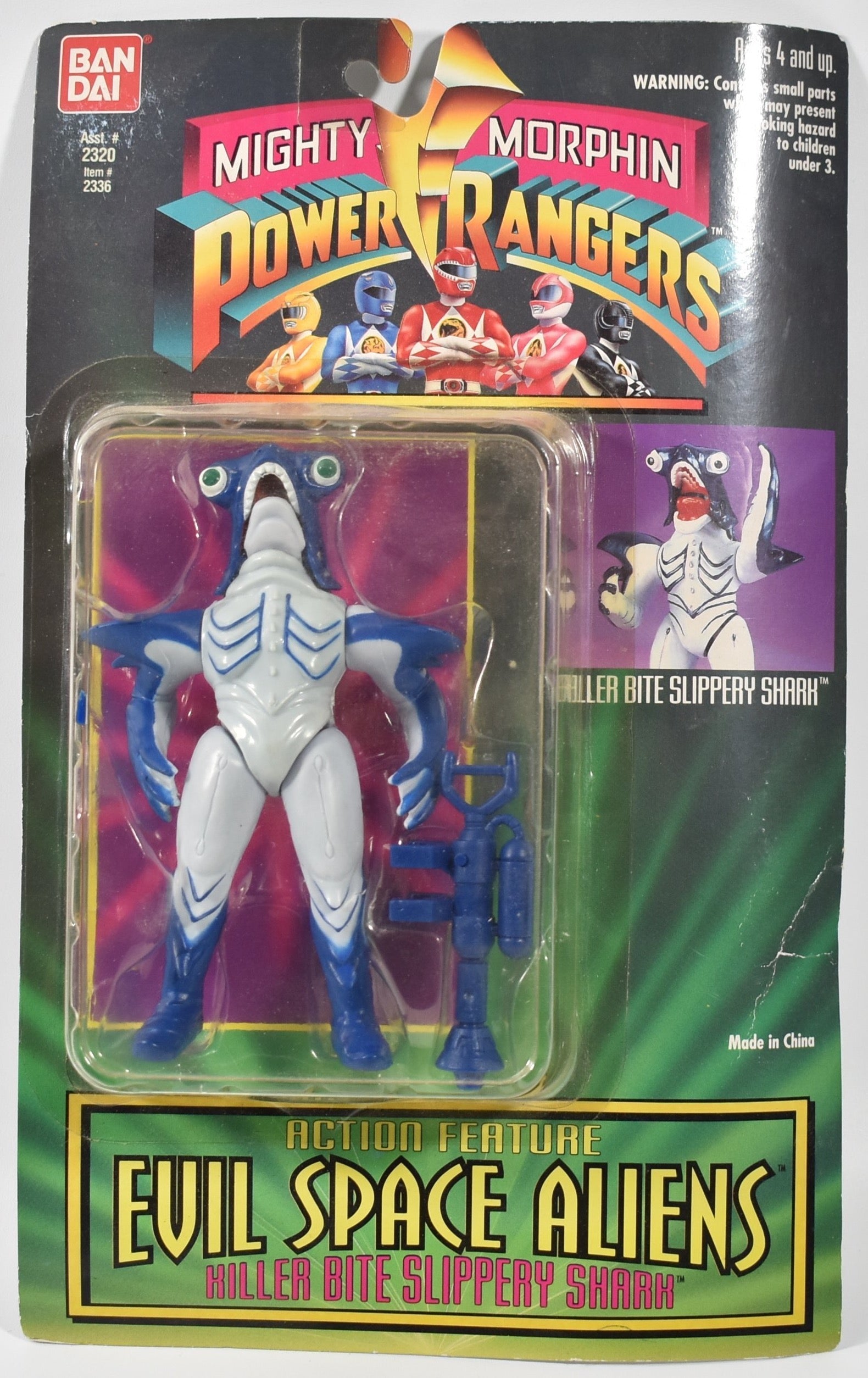 Power Rangers Evil Space Aliens Killer Bite Slippery Shark 1994 BAN DAI Action F