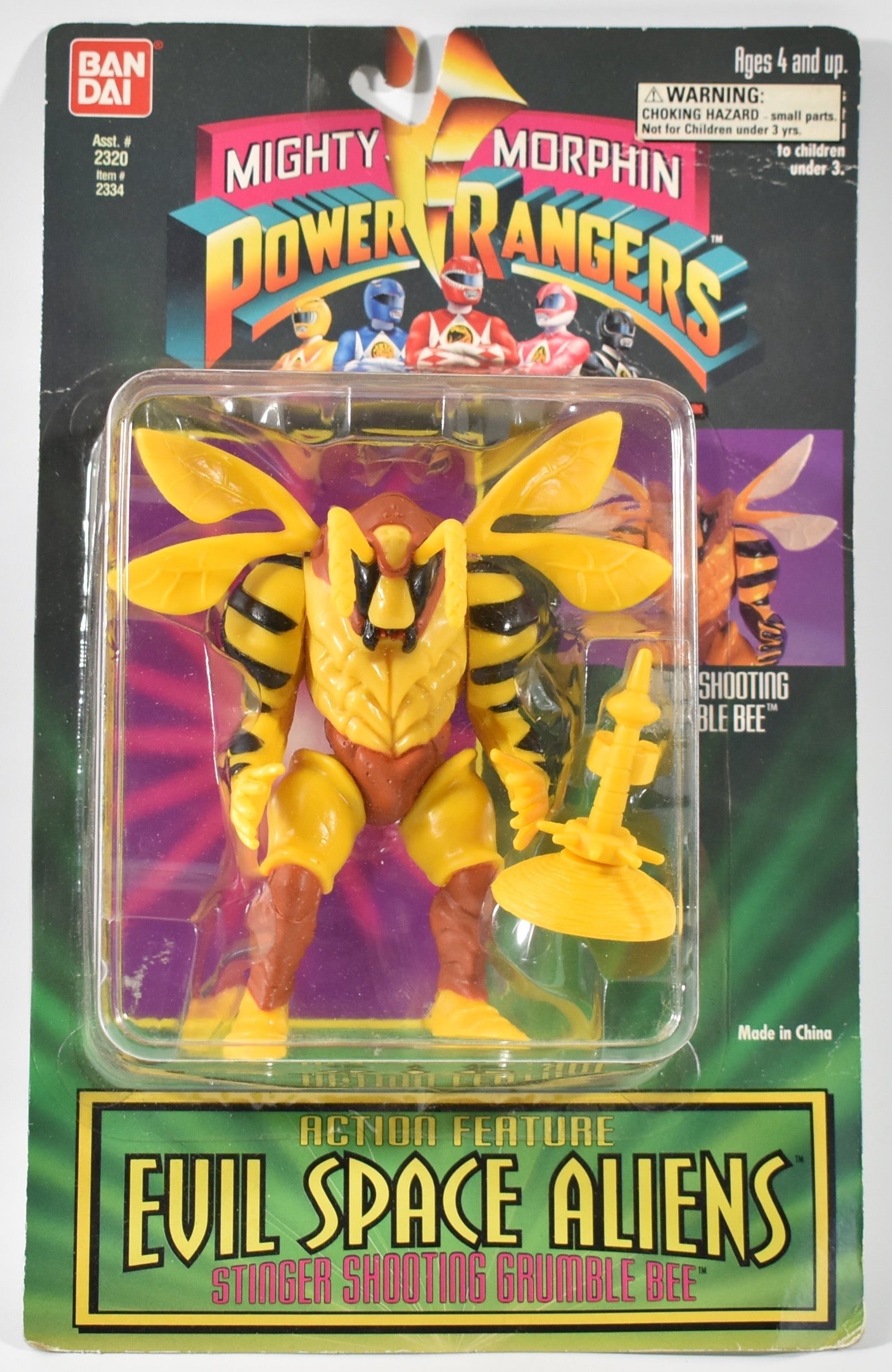 Power Rangers Evil Space Aliens Stinger Shooting Grumble Bee 1994 Action Figure