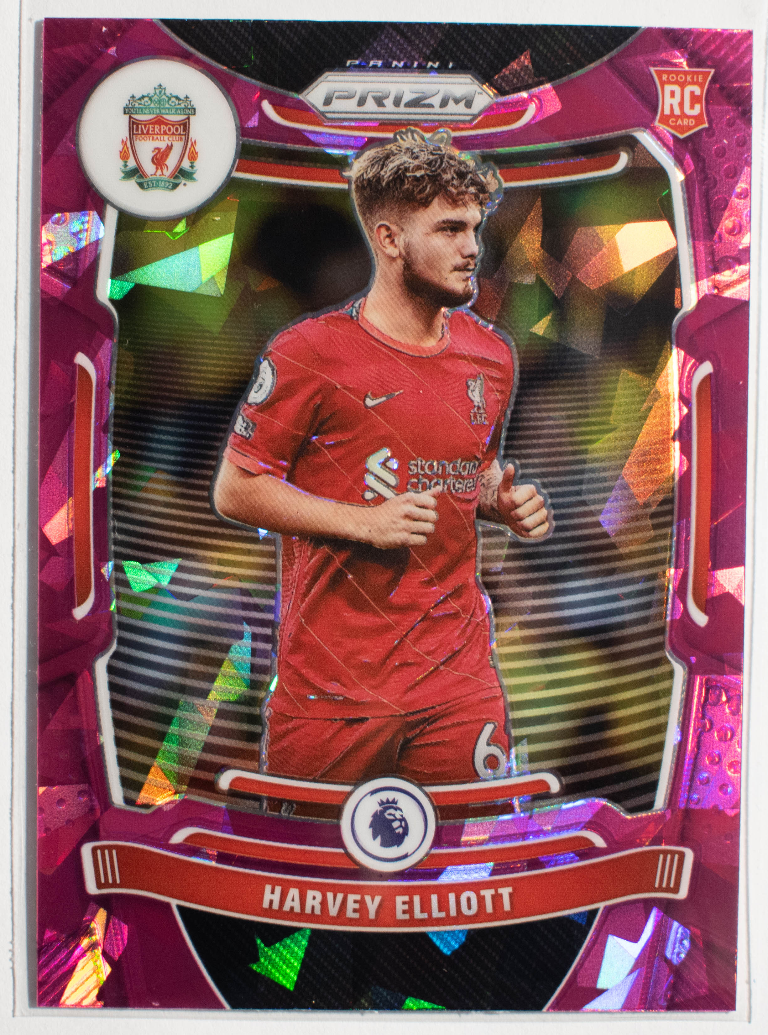 87 Harvey Elliott Panini Prizm premier league 2021- 22 PINK Cracked ICE Prizm