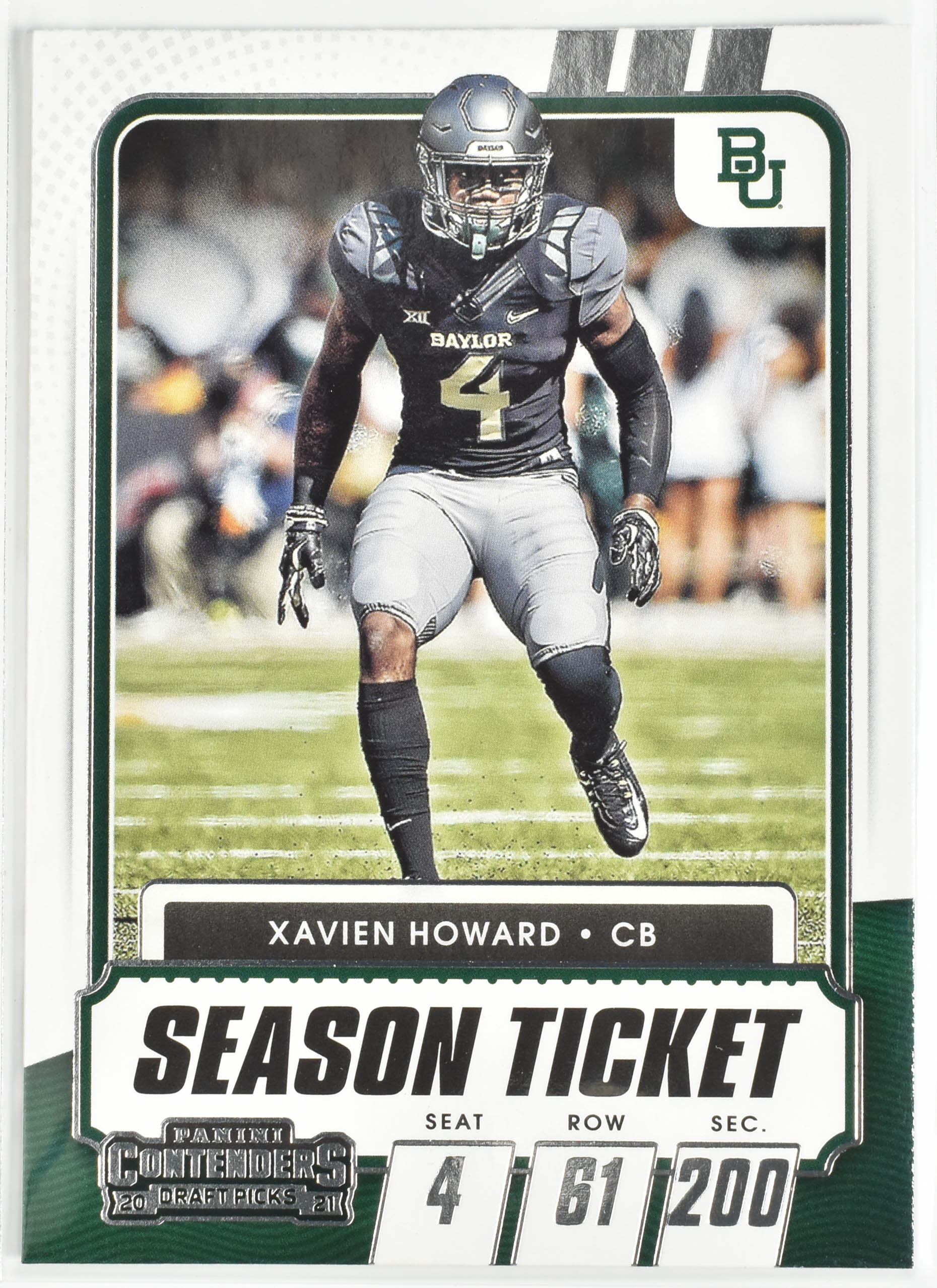 Xavien Howard 73 Panini Contenders 2021 Draft Picks Season Ticket BU