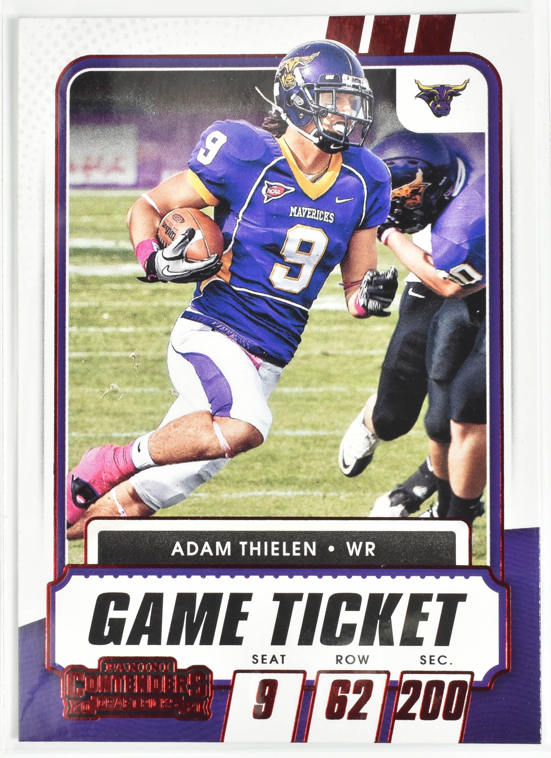 Adam Thielen No. 43 Panini Contenders 2021 Draft Picks Season Ticket Red