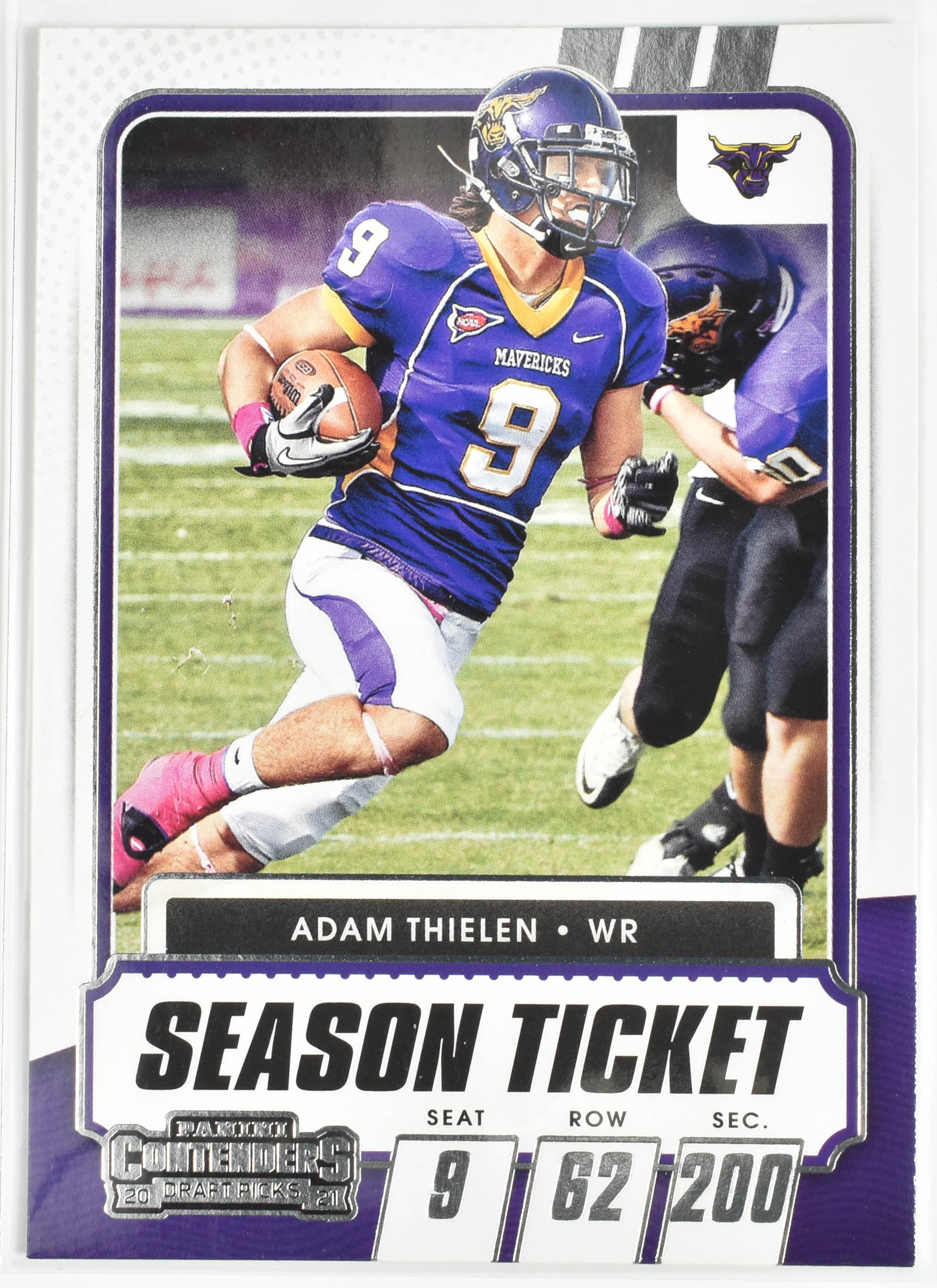 Adam Thielen No. 43 Panini Contenders 2021 Draft Picks Season Ticket Silver