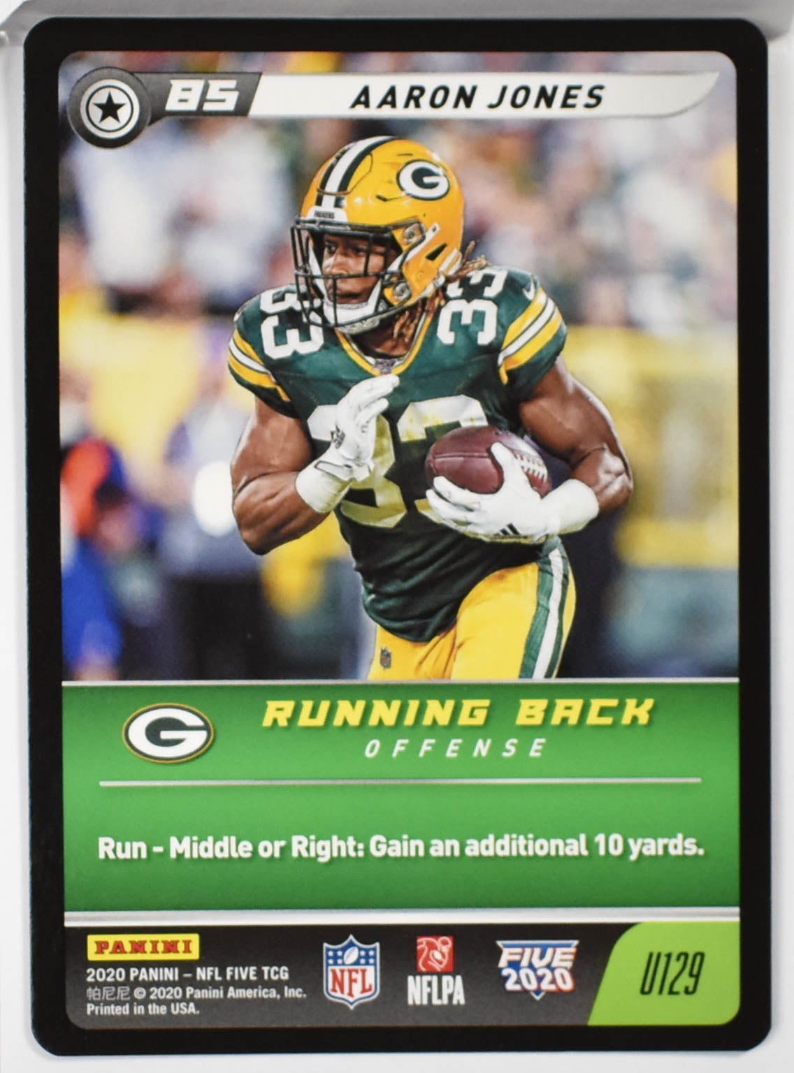 Arron Jones U129 Greenbay Panini NFL FIVE TCG 2020