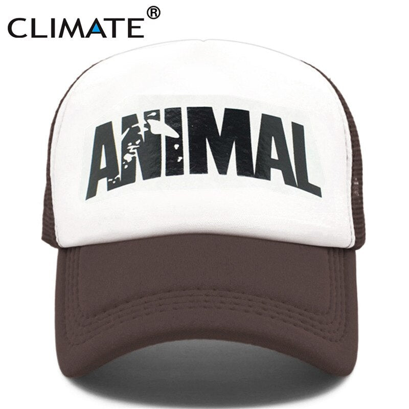 CLIMATE Fitness Fans Cap Cool GYM Trucker Cap Men Cap Fitness Fans Print Mesh Hat Body Building Muscle Sports Caps Hat for Men