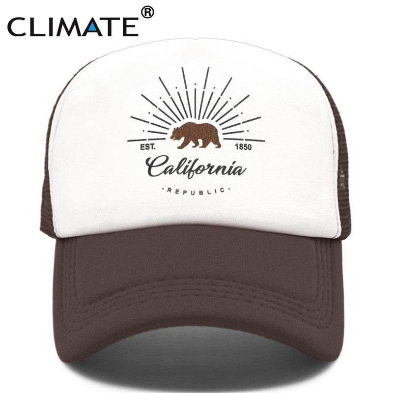 CLIMATE California Trucker Cap Bear California Republic Flag Caps Men Women Hip