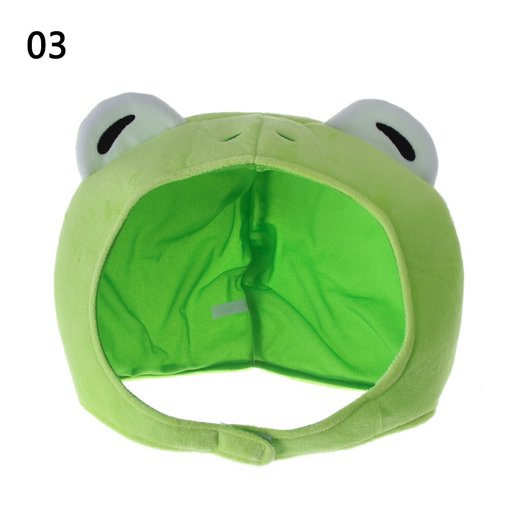 Funny Big Frog Eyes Cartoon Plush Hat Toy Green Headgear Cap Cosplay Costume