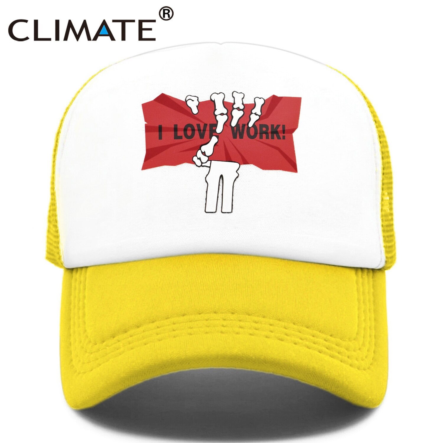 CLIMATE New Cool Funny Cap I Love Work Till Dead Trucker Cap Hat Workaholic Hiphop Cap Amuse Mesh Cap Hat for Men Women Staff