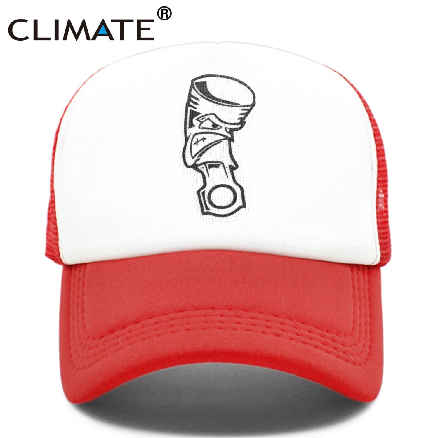 CLIMATE Angry Piston Car Racing Trucker Cap Men Funny Car Fan Mesh Caps Hip Hop