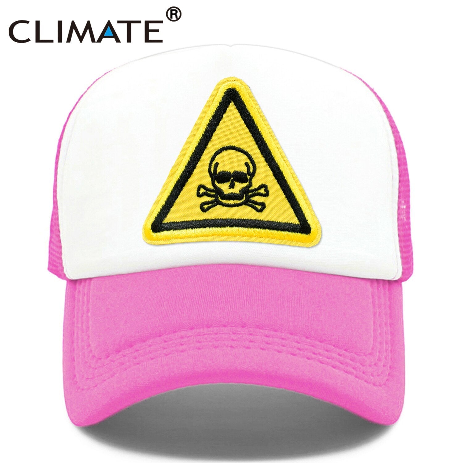 CLIMATE Men Cool Skull Trucker Cap Hiphop Street Style Skeleton Cap Danger Keep