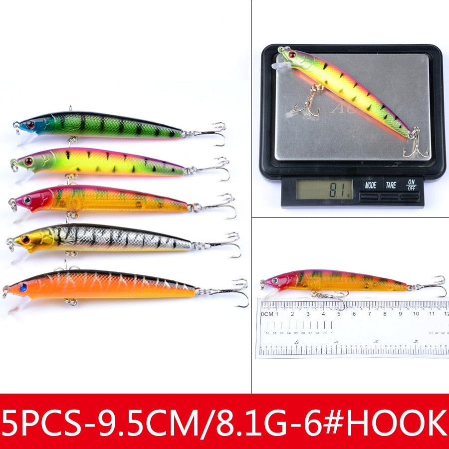 Minnow Crankbaits Tackle Fishing Lure Kit Baubles Hard Bait Artificial Spoonbait Set Of Wobblers For Pike Trolling Carp Mixed