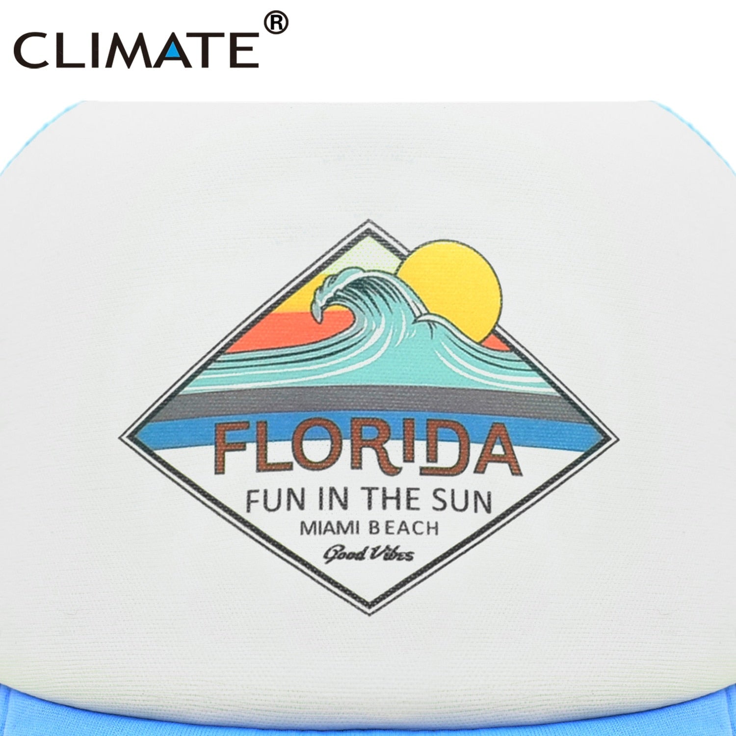 CLIMATE Florida Trucker Cap Hat Miami Seaside Beach Mesh Cap Vacation Sandbeach