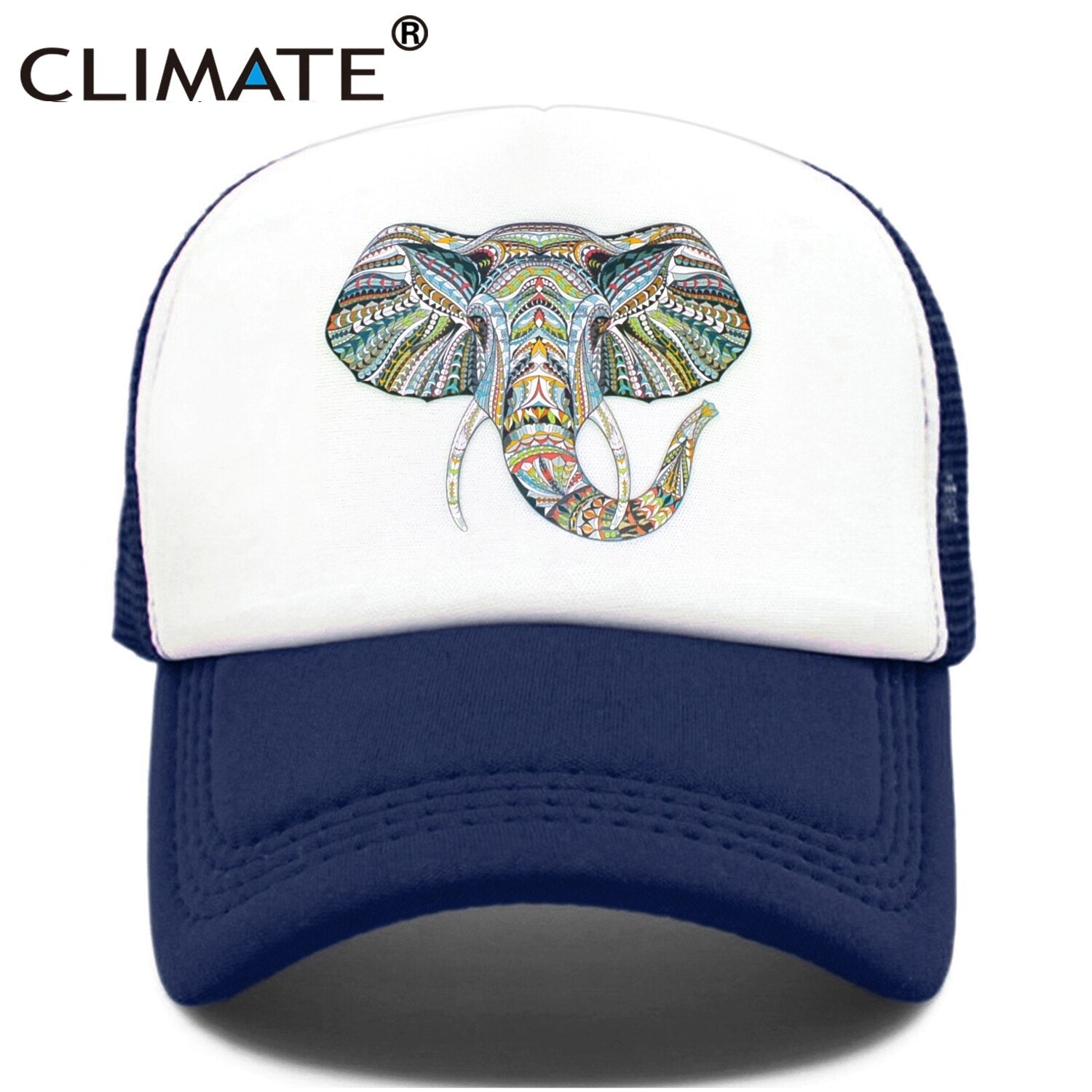 CLIMATE Cool Elephant Trucker Cap King Elephant King Cap Hat African Africa Wildlife Animal Trucker Caps Mesh Cap Hat for Men