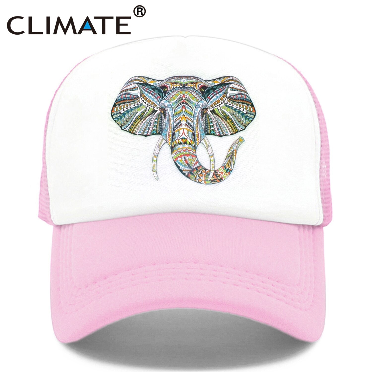 CLIMATE Cool Elephant Trucker Cap King Elephant King Cap Hat African Africa Wildlife Animal Trucker Caps Mesh Cap Hat for Men