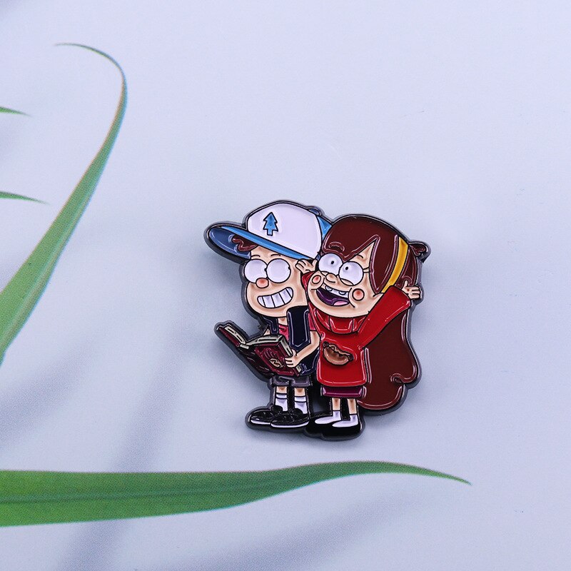 The grotesque town of Dip and Mei Bao brooch creative adventure cartoon animation badge