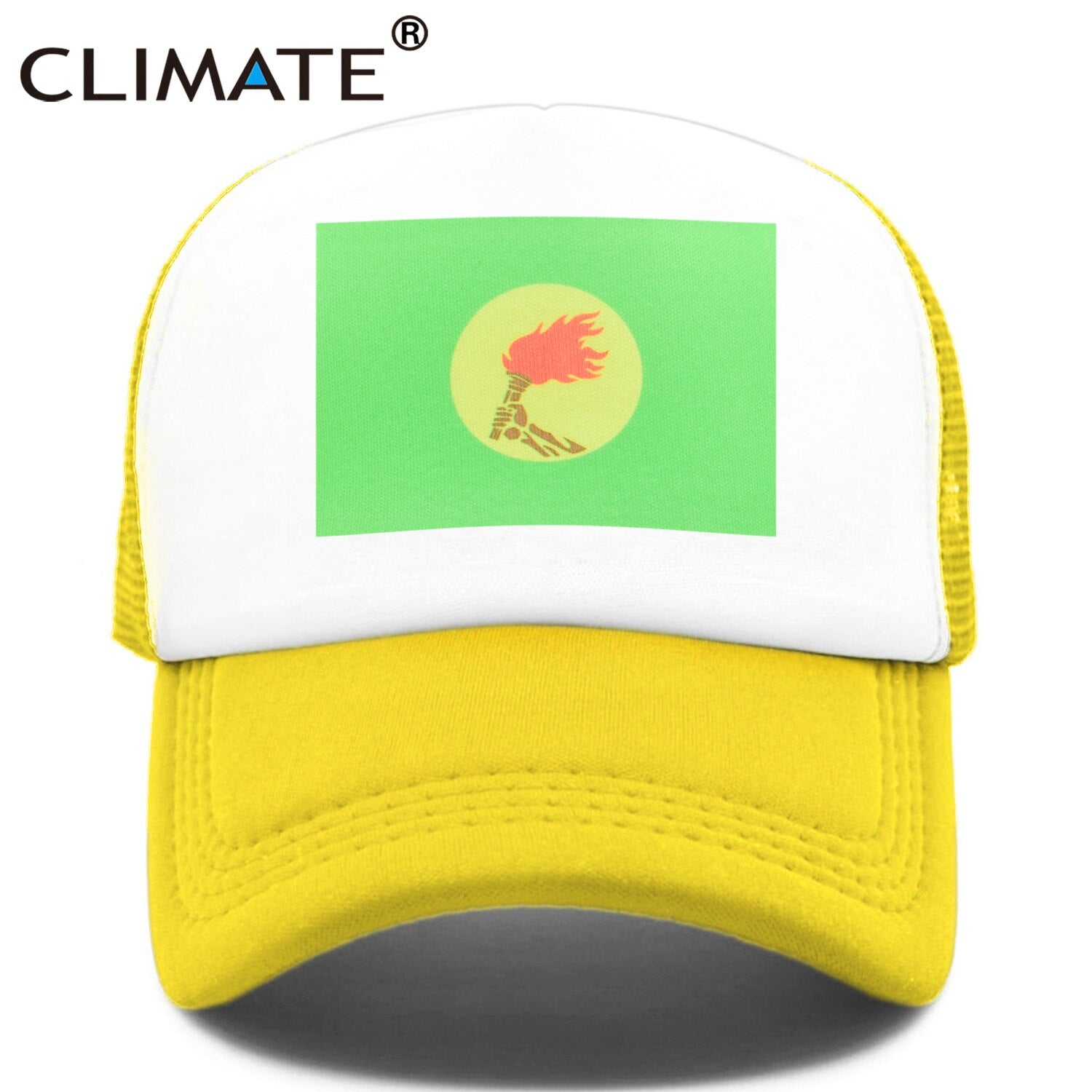 CLIMATE Zaire Flage Trucker Cap The Democratic Republic of the Congo Flag Cap Hip Hop Funny Green Hat Baseball Cap Cool Mesh Cap