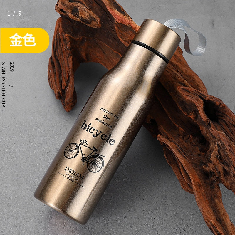 Sports Bottle 304 Single-layer Stainless Steel Sports Bottle Bicycle Riding Outdoor Mountaineering Water Cup Water Bottle