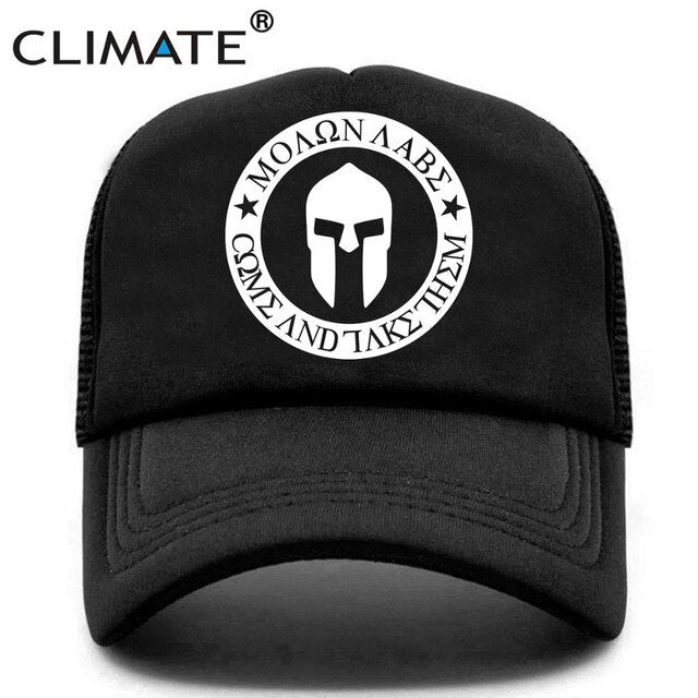 CLIMATE New Sparta Trucker Cap Men Women Black Cool Cap Spartacus Summer Hip Hop Mesh Cool Caps Hat for Men Women Youth