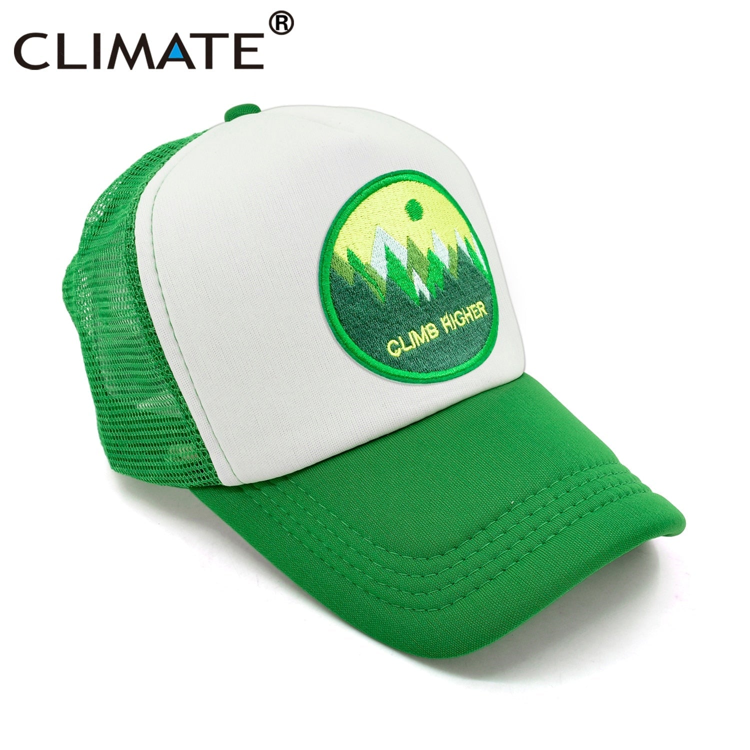 CLIMATE CLIMB HIGH Cap Climber Outdoor Sport Trucker Cap Green Outdoors Forest Hat Cap Cool Summer Mesh Cap for Men Women