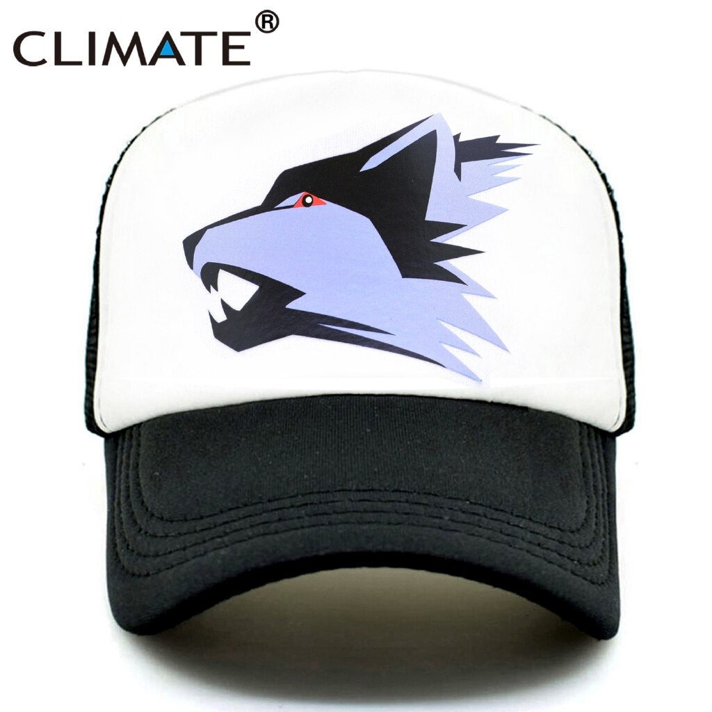 CLIMATE Wolf Trucker Cap Grey Wolves Hat Cap Men Cool Werewolf Lone Wolf Baseball Cap Hip Hop Mesh Trucker Cap Hat