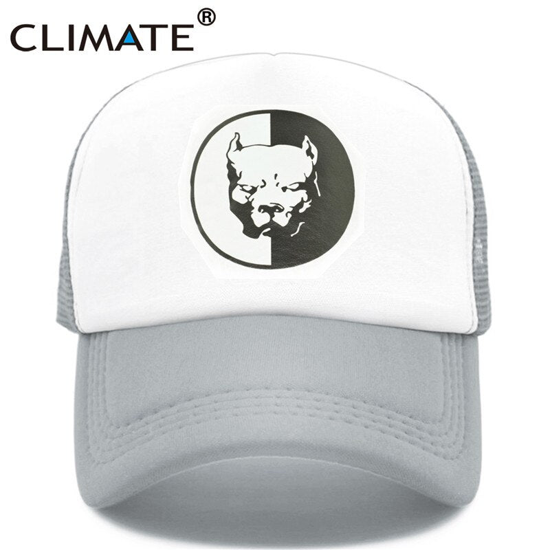 CLIMATE Cool Pitbull Trucker Caps Bully Super Hero Dog Summer Cap Cool Dog Mesh