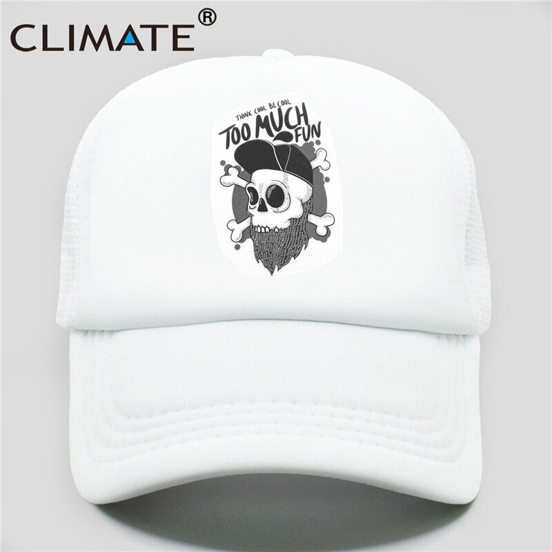 CLIMATE  Hip-hop Trucker Cap Youth Funny Skeleton RUDE Cap Hip Hop Hiphop Street Culture Cap Cool Skulls Summer Mesh Cap