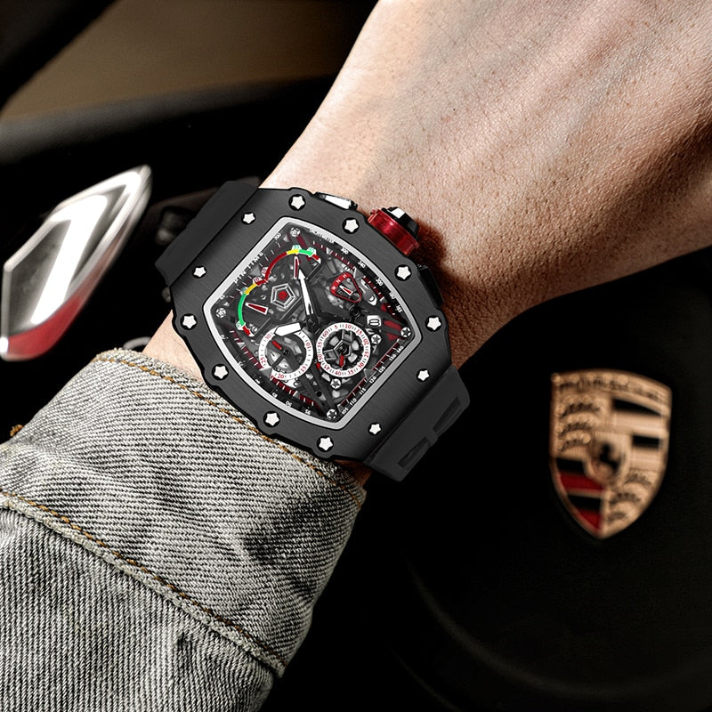 Big Dial Sport Watch Men Chronograph Quartz Military Mens Watches Top Brand Luxury Gold Clock Hip Hop Reloj Relogio Montre Homme