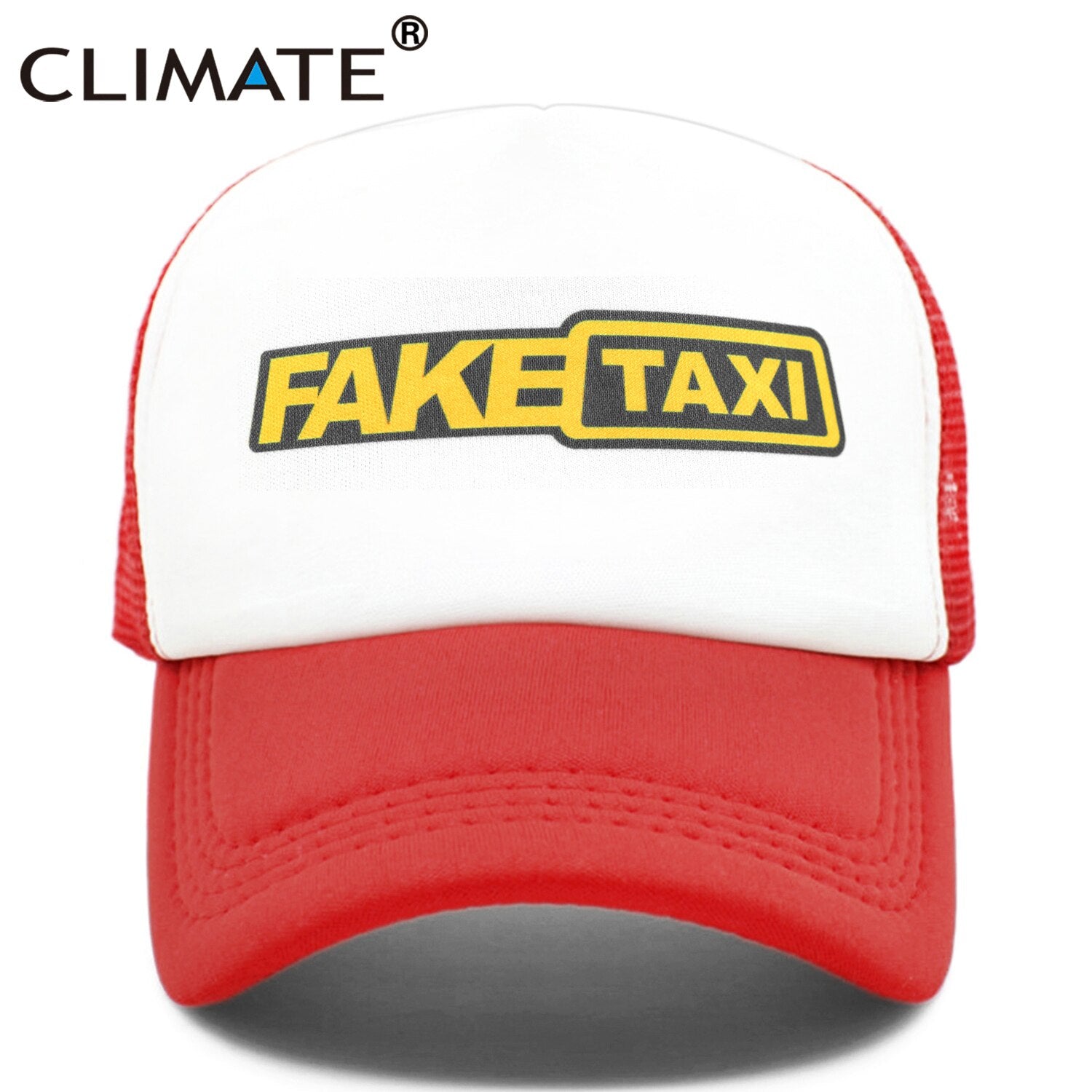 CLIMATE FAKE TAXI Cap Trucker Mesh Funny Driver Cap Men Hip Hop Funny Hat Baseball Cap Cool Summer Mesh Cap for Driver Taxi