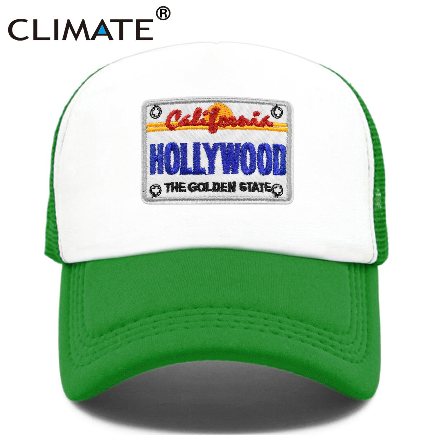 CLIMATE Hollywood California Cap Trip Trucker Cap Hat State of California Cap Hollywood The Golden State Holiday Cool Mesh Cap