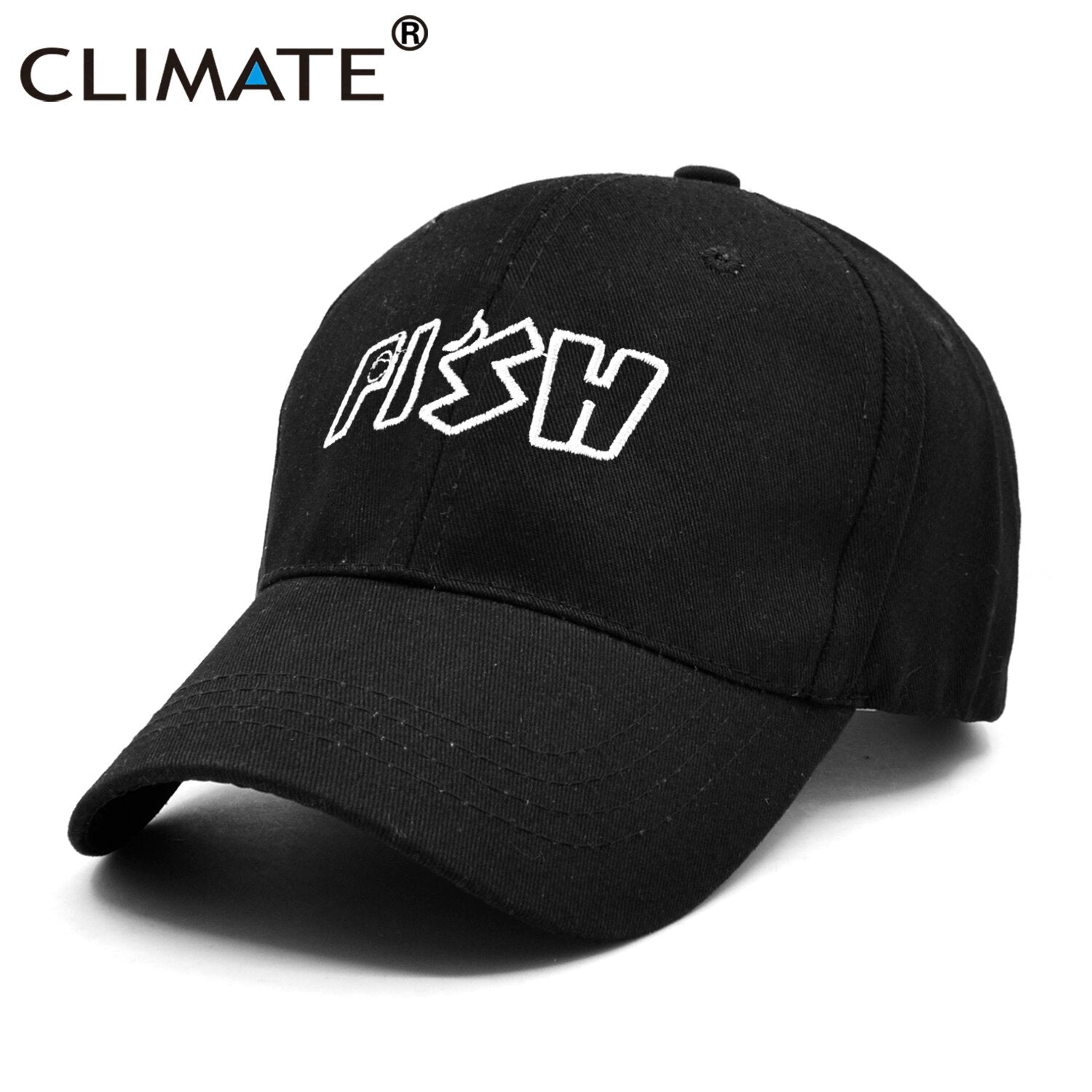 CLIMATE FISH Fishing Fisher Cap Hat Men New Sunvisor Black Cool Baseball Cap Cotton Sport Dad Hat Soft Black Mens Cap for Fisher