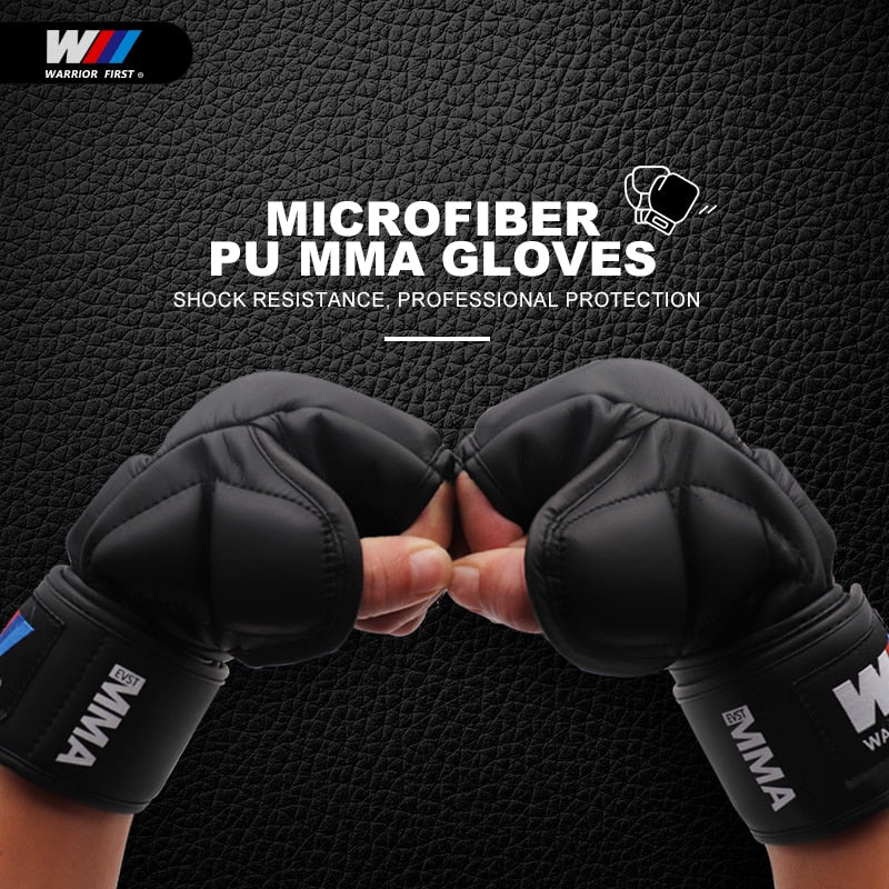 High Quality Boxing Gloves MMA Gloves Muay Thai Training Gloves MMA Boxer Fight Boxing Equipment Half Mitts Microfiber PU