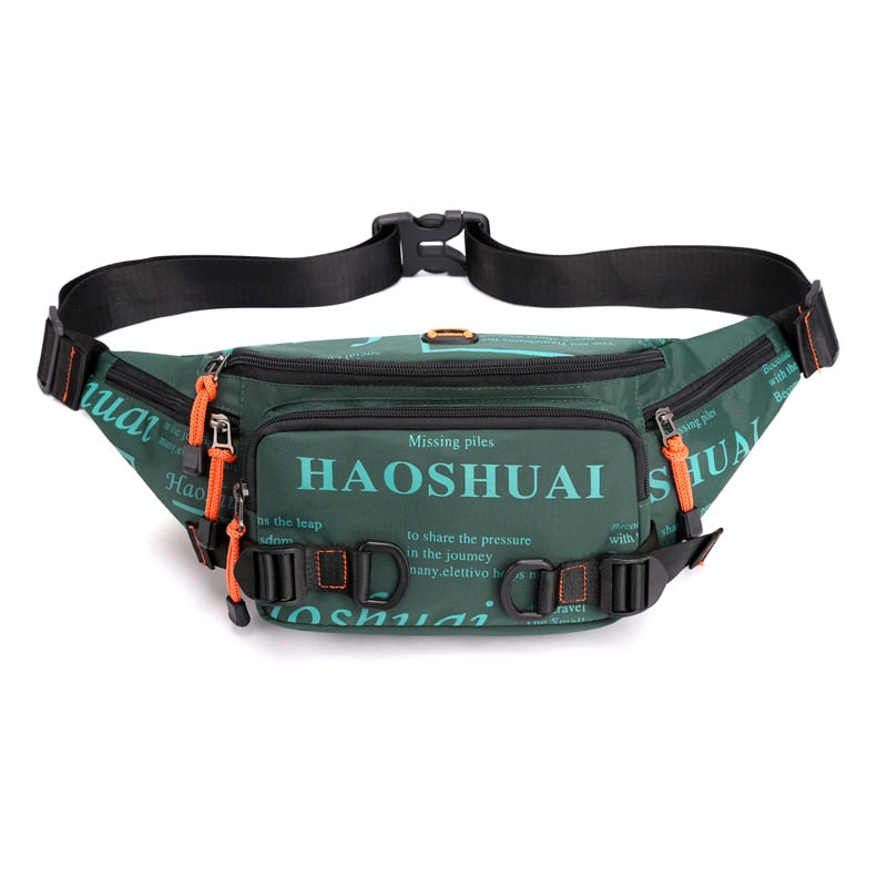 Fashion Letter Waist Bags For Men Casual Nylon Waist Packs Hot Sale Unisex Belt