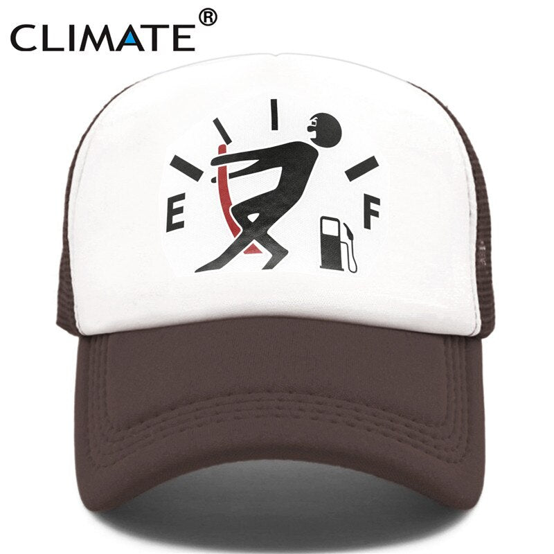 CLIMATE Car Racing Fan Trucker Cap Men Funny Car Caps Oiling Refuel Hip Hop Summer Mesh Hat Driver Car Racing Fans Caps for Men