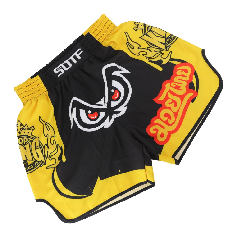 Printed Muay Thai Boxing Shorts Men's Mixed Fighting Free Fighting MMA Children's Taekwondo Training Fitness Shorts Sanda Clothe