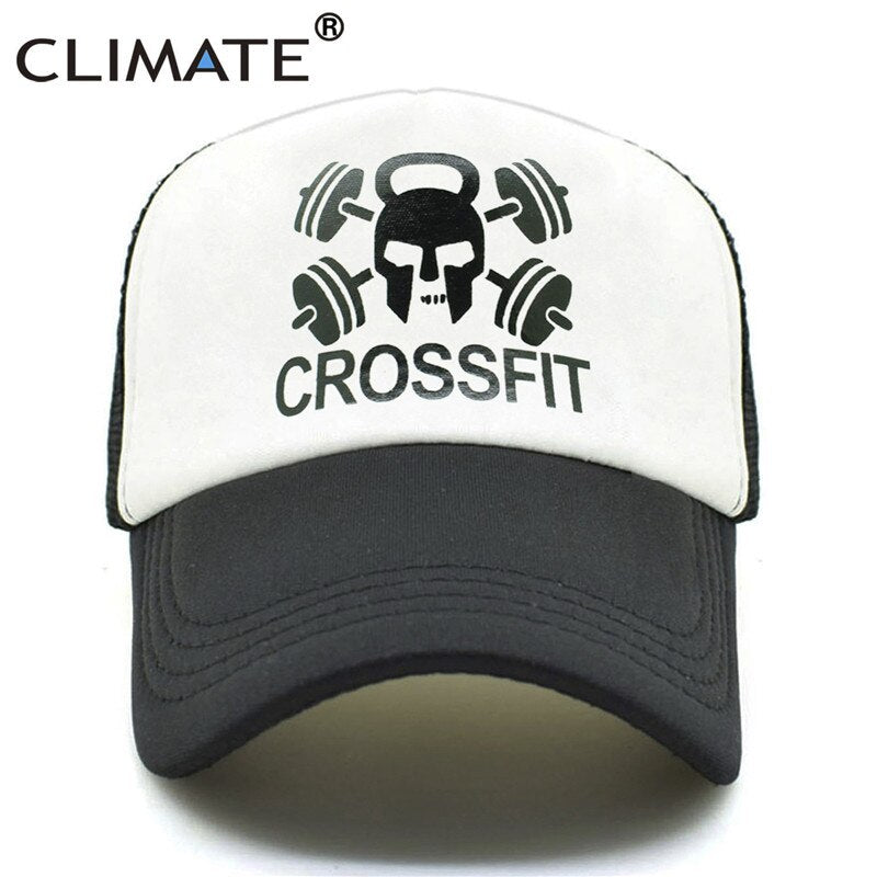 CLIMATE GYM Cross Cap Man Spartacus Sparta Trucker Cap Kettle-bell Fitness Cap Hercules Body Building Muscle Caps Hat