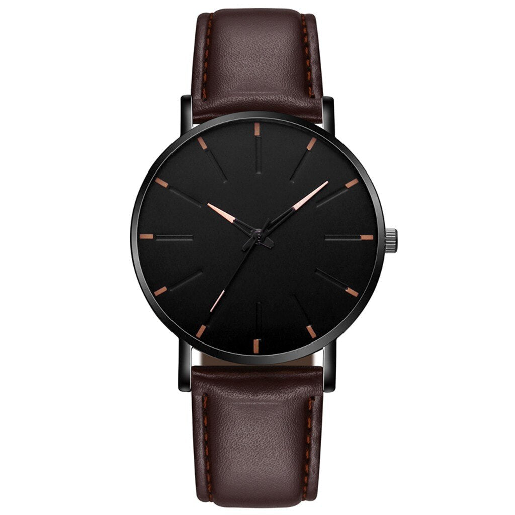 Simple Watch Men Casual Business Leather Band Alloy Wrist Watch Clocks Relogio Masculino Reloj Montre Hombre Homme