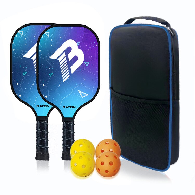 Pickle Rackets 4 Balls 1 Bag Cricket Carbon Fiber Polymer Honeycomb Center Cushioning Grip About 1.2KG Outdoor Sporting Goods