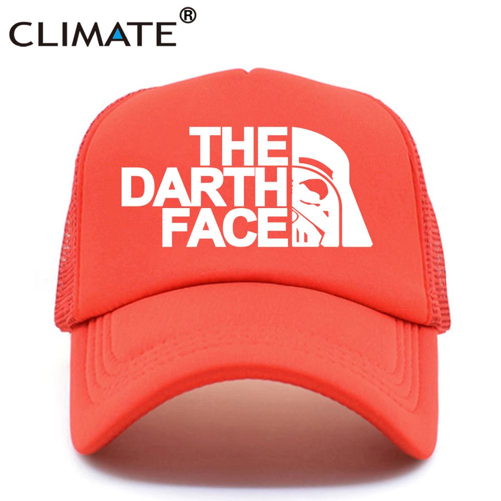 CLIMATE Darth Trucker Cap Star Cap Men Funny Face Hat Baseball Cap Cool Summer Mesh Net Cap Hat for Men